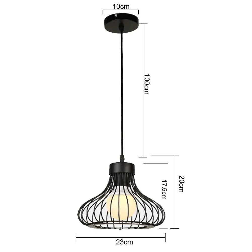 Suspension industrielle en métal noir ajouré Ø23 cm – Ornex — détail de la matière