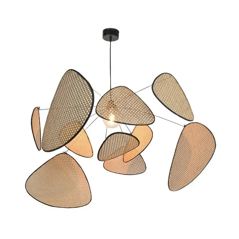 Suspension en rotin sculptée 60 à 120 cm dimmable – Aerelia — détail du système de fixation (2)