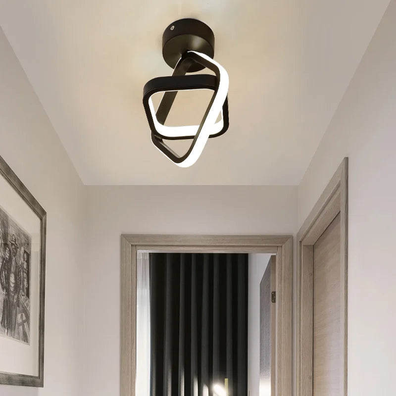 Plafonnier LED géométrique fer et acrylique 3 températures — détail de la finition