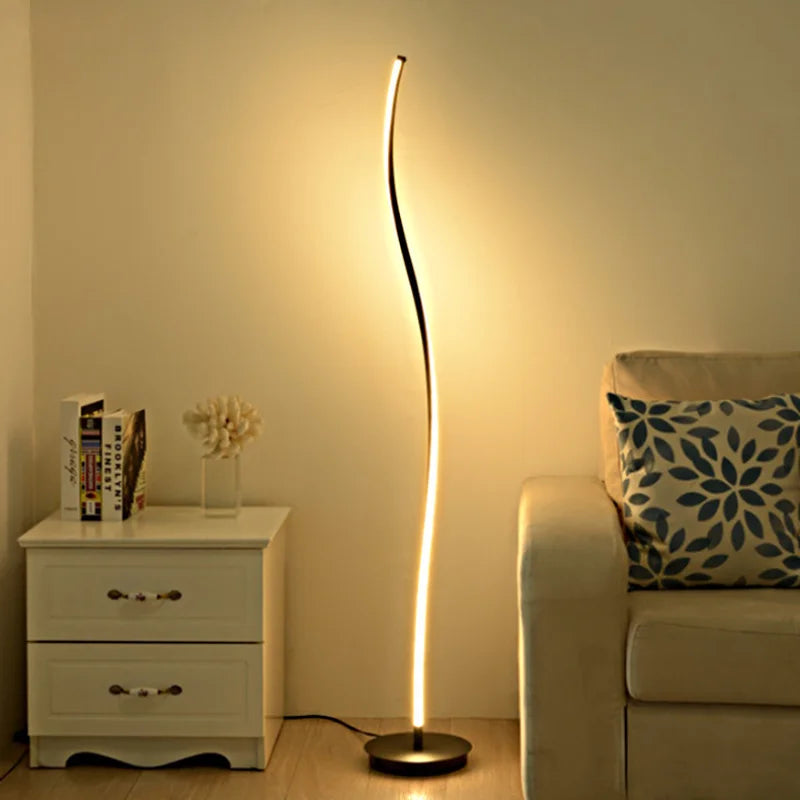 Lampadaire LED nordique en bois et gel de silice – lumière douce
