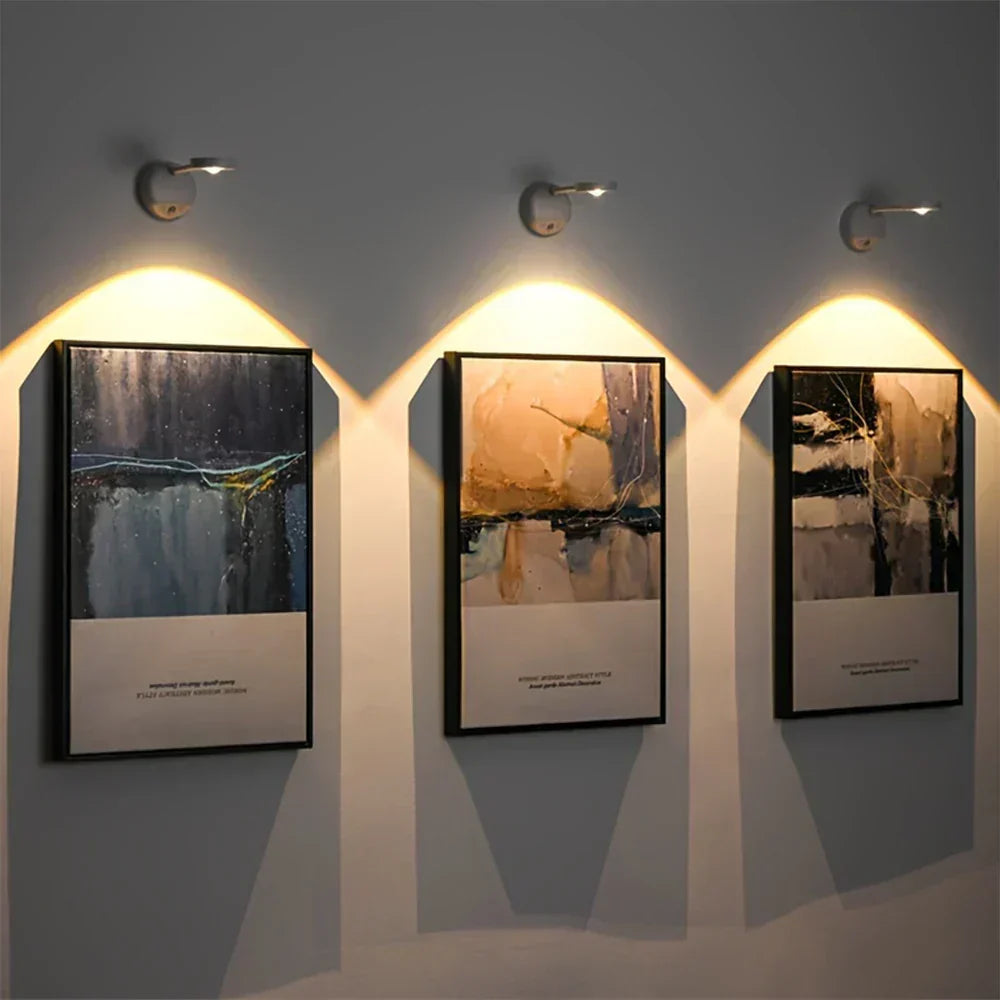 Applique murale LED rechargeable détecteur de mouvement – LumiSense — vue de face