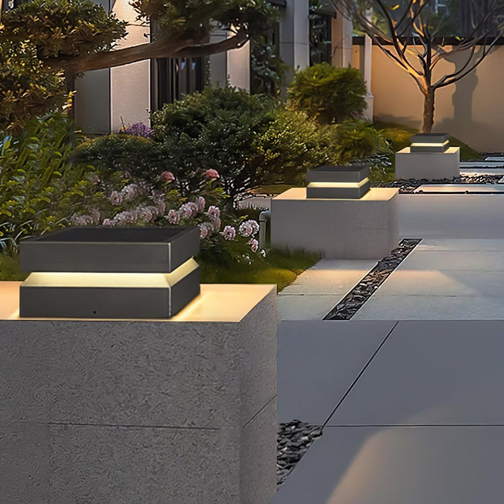 Borne de jardin LED carrée IP65 en acrylique dépoli — dimensions et cotes (2)