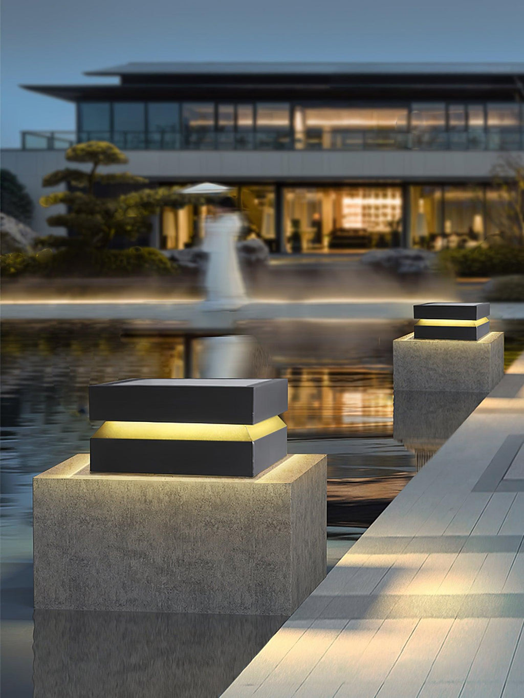 Borne de jardin LED carrée IP65 en acrylique dépoli — détail de la matière