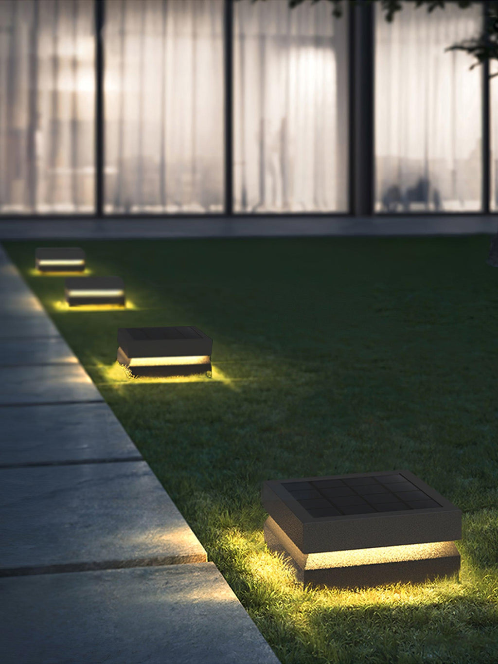 Borne de jardin LED carrée IP65 en acrylique dépoli — détail de la matière (2)
