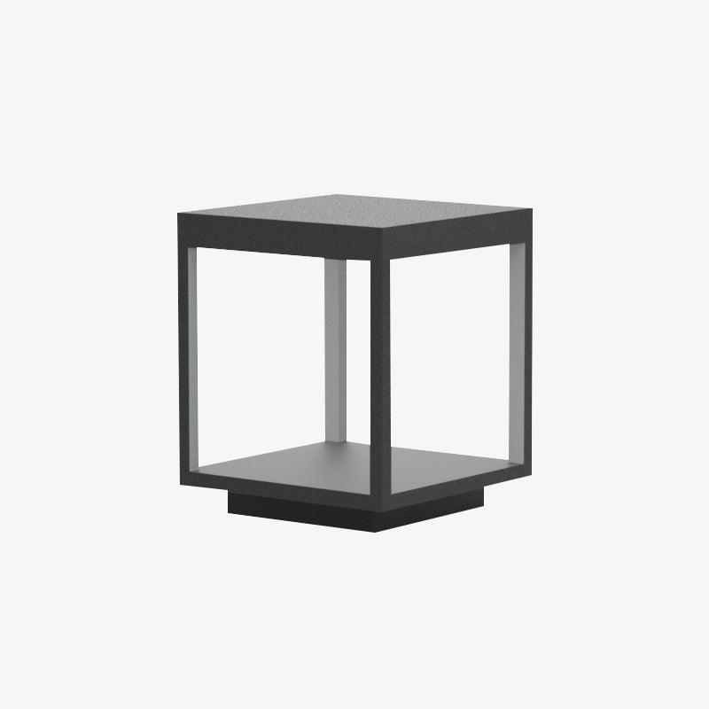 Borne de jardin LED cadre carré – lumière chaude, terrasse — dimensions et cotes (2)