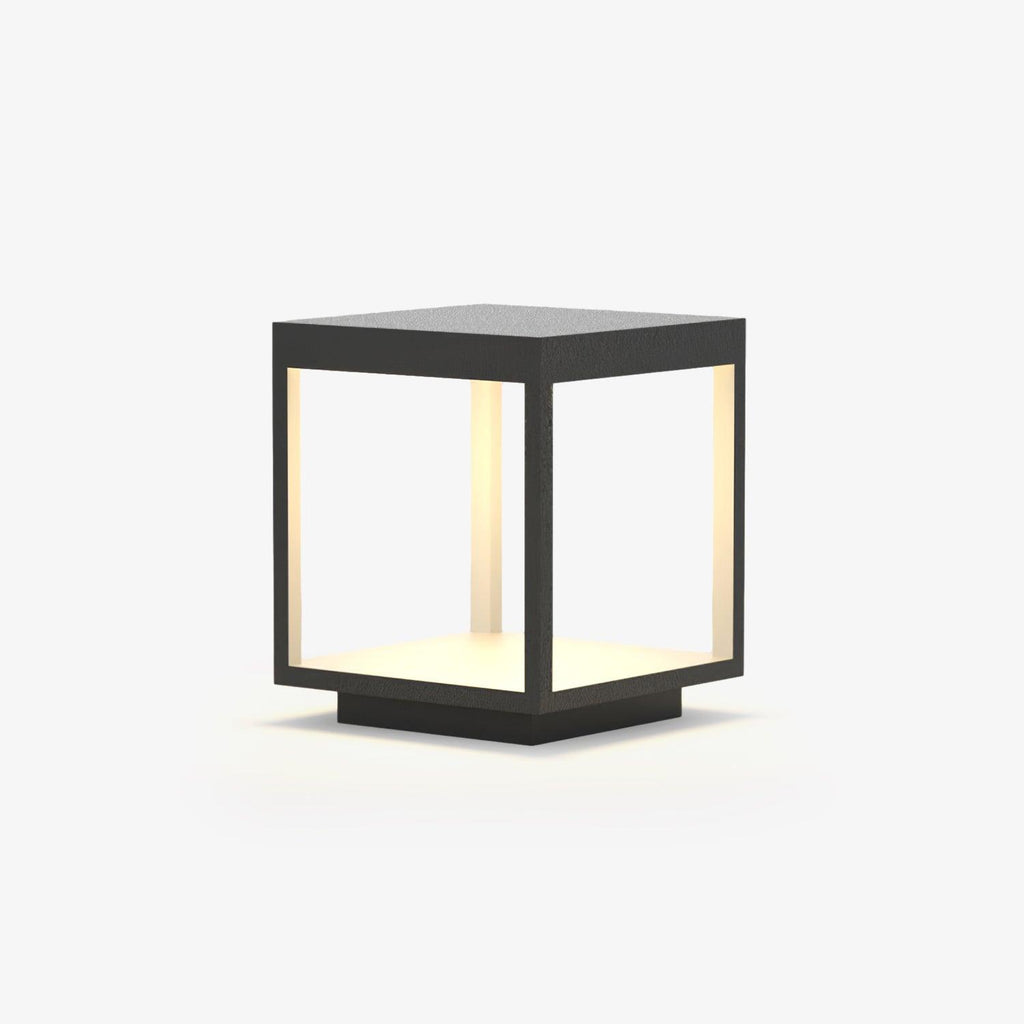 Borne de jardin LED cadre carré – lumière chaude, terrasse