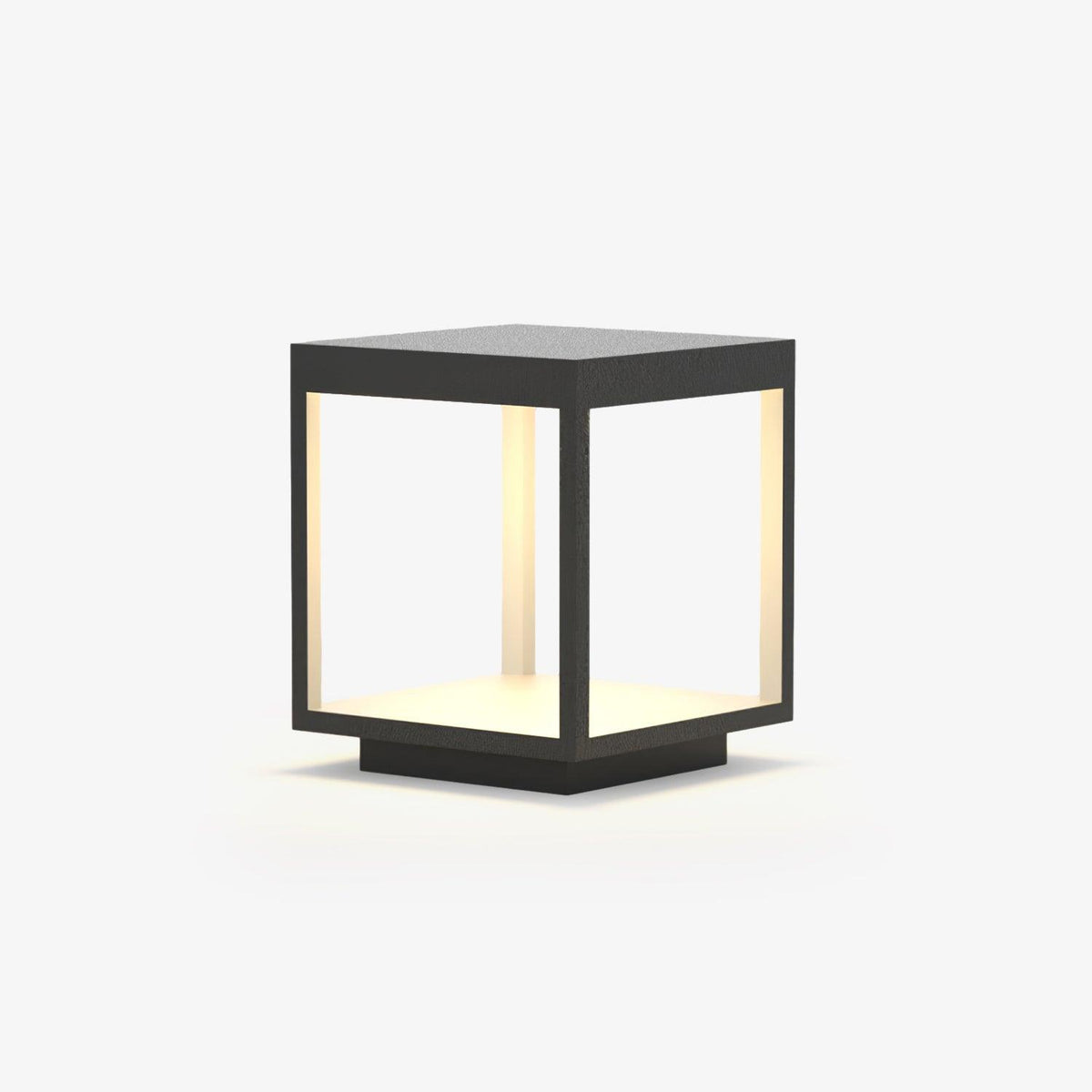 Borne de jardin LED cadre carré – lumière chaude, terrasse
