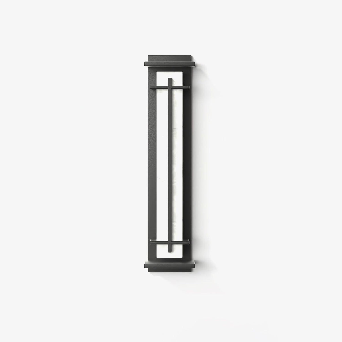 Applique murale extérieure carrée en albâtre IP65 – 3 tailles — allumé en situation (5)