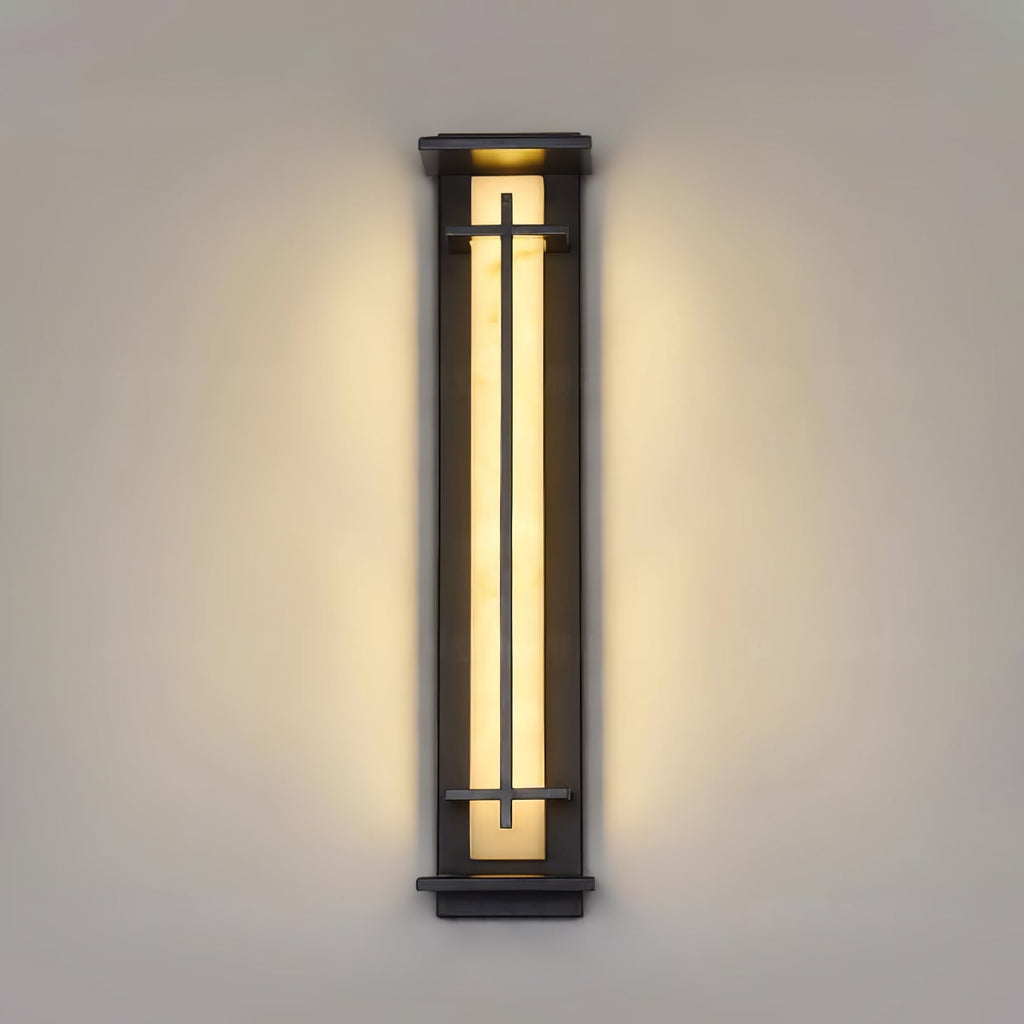 Applique murale extérieure carrée en albâtre IP65 – 3 tailles — vue de dessous (3)