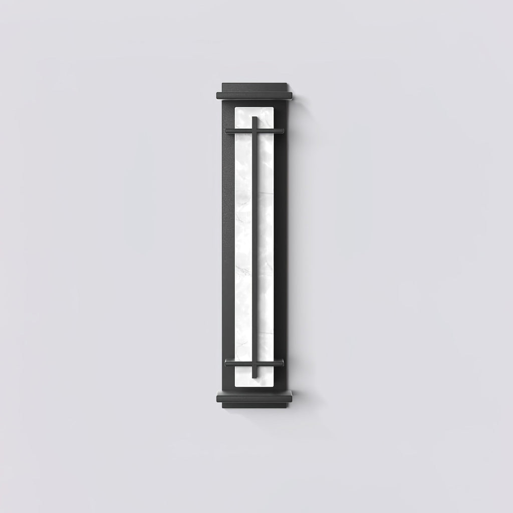 Applique murale extérieure carrée en albâtre IP65 – 3 tailles — vue de trois quarts (4)