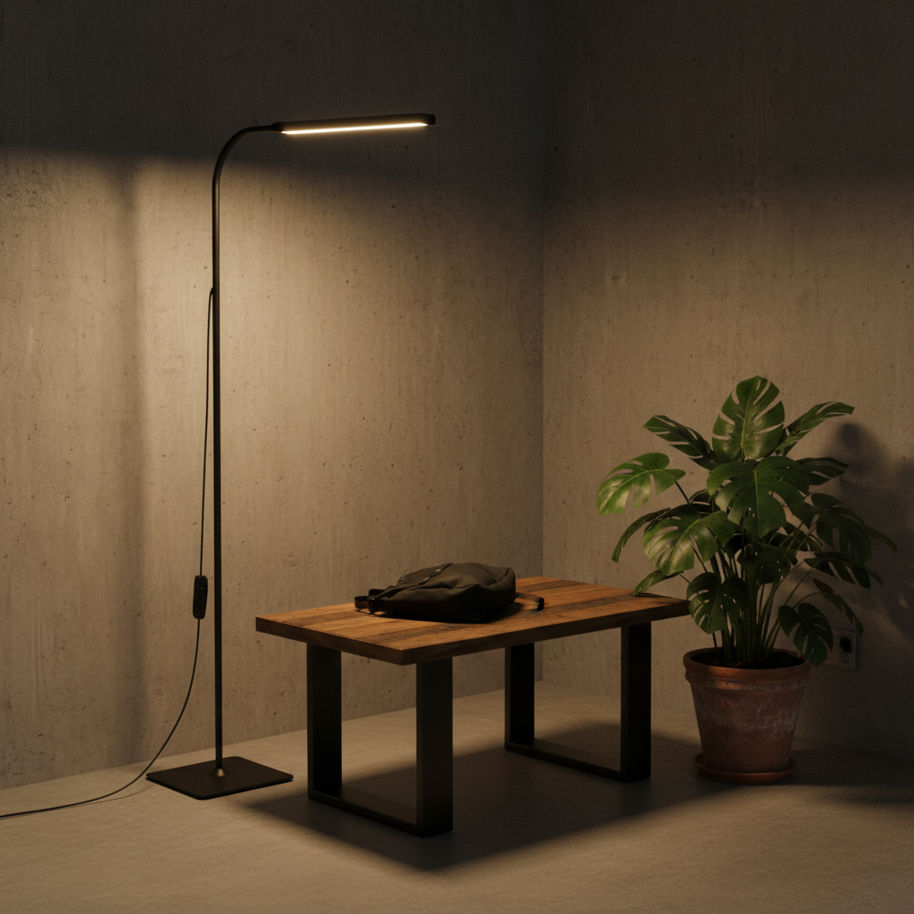 Lampadaire LED col flexible réglable 70 à 140 cm – Neria — vue de dessous