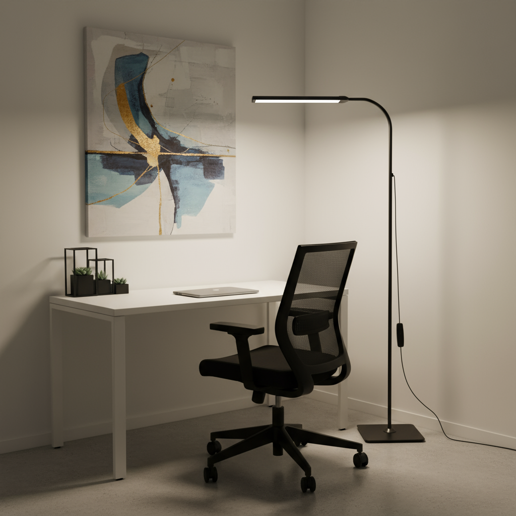 Lampadaire LED col flexible réglable 70 à 140 cm – Neria — vue de face