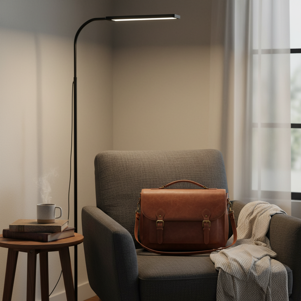 Lampadaire LED col flexible réglable 70 à 140 cm – Neria — dimensions et cotes