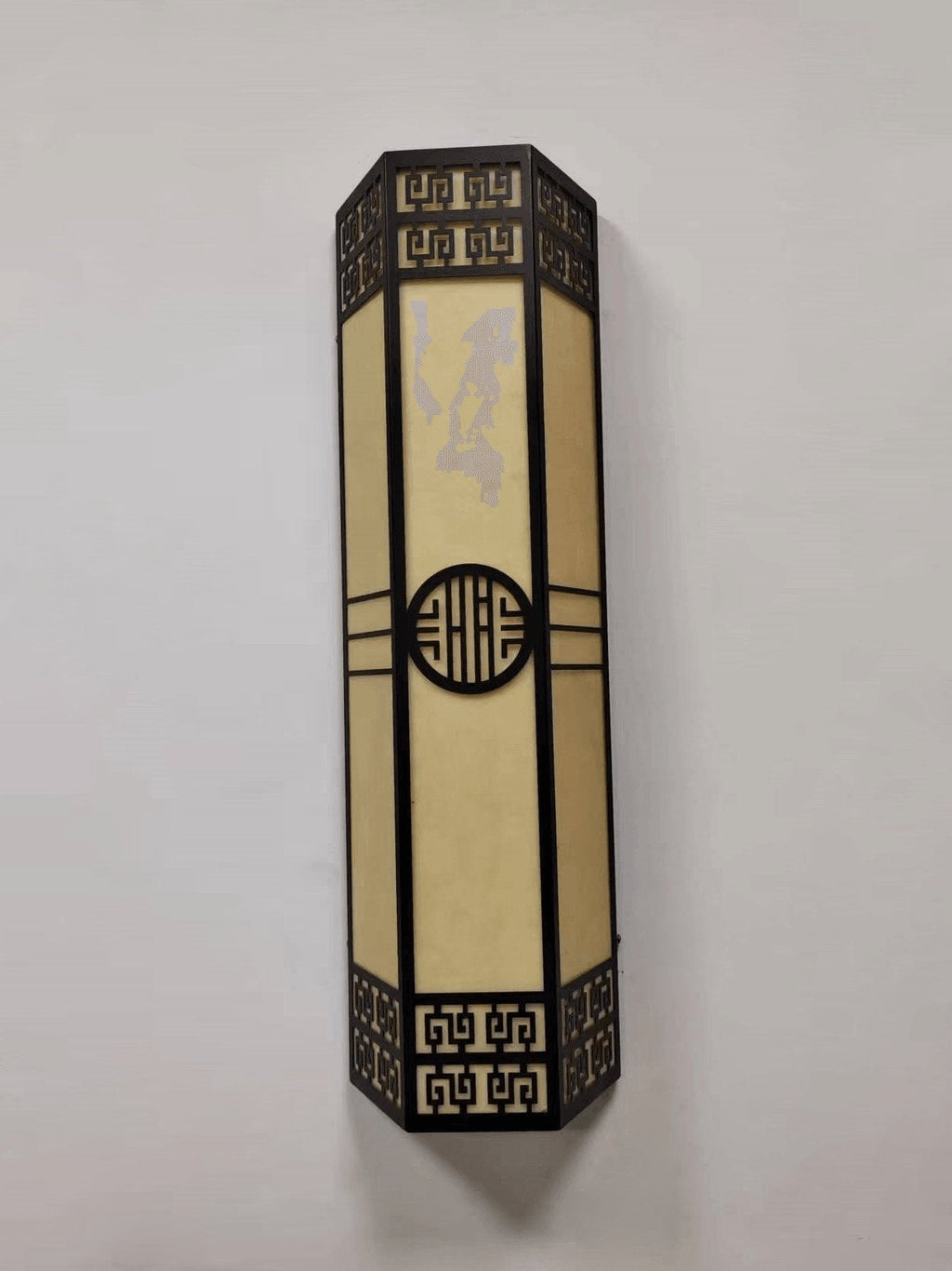 Applique murale extérieure LED métal et plâtre albâtre – Stripe — vue de trois quarts