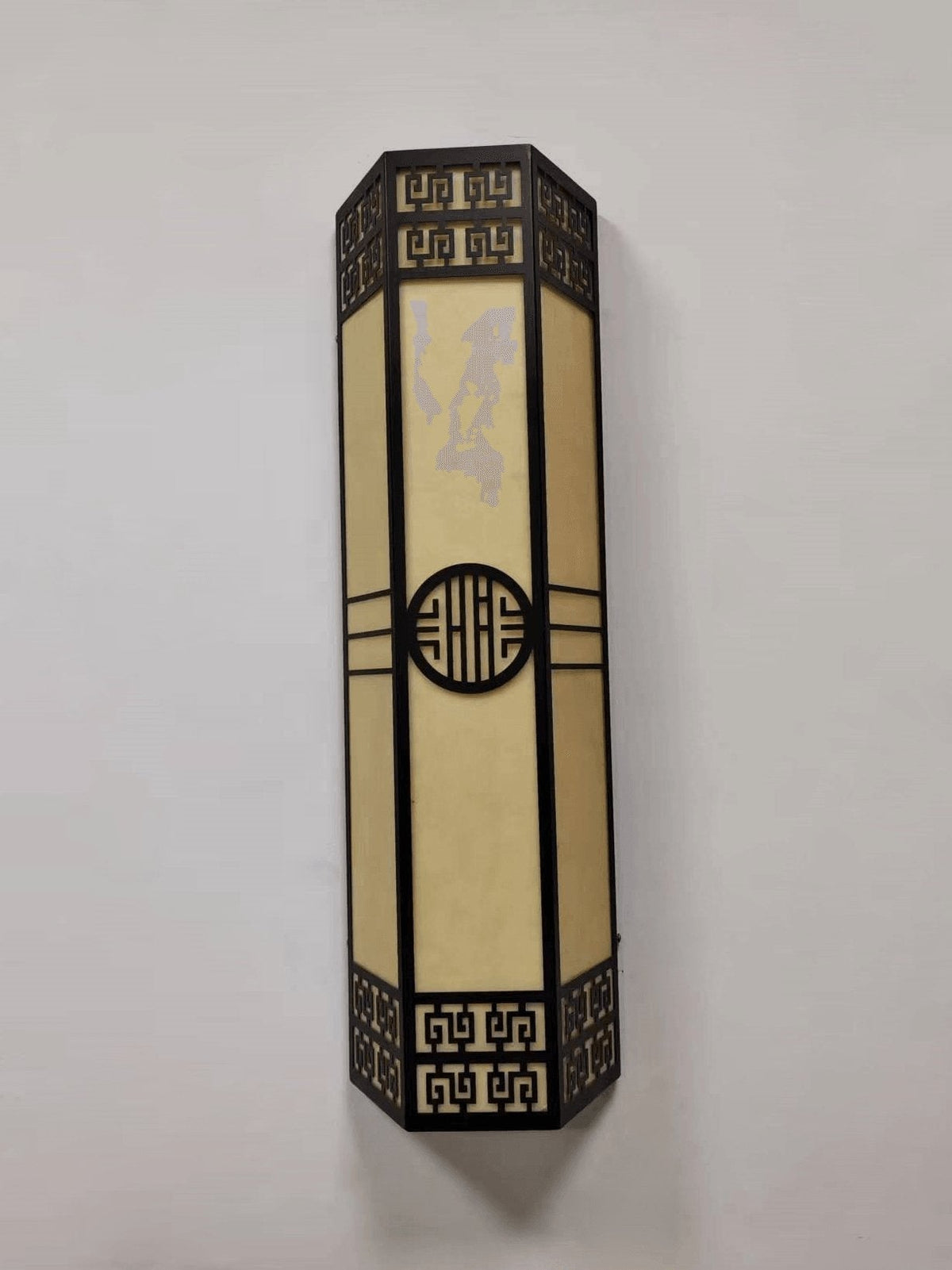 Applique murale extérieure LED métal et plâtre albâtre – Stripe — vue de trois quarts
