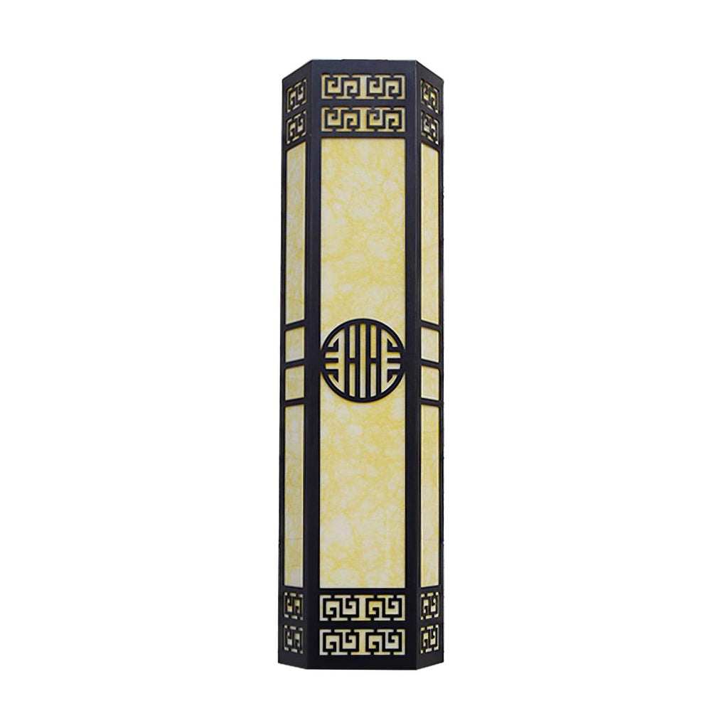 Applique murale extérieure LED métal et plâtre albâtre – Stripe — détail du système de fixation