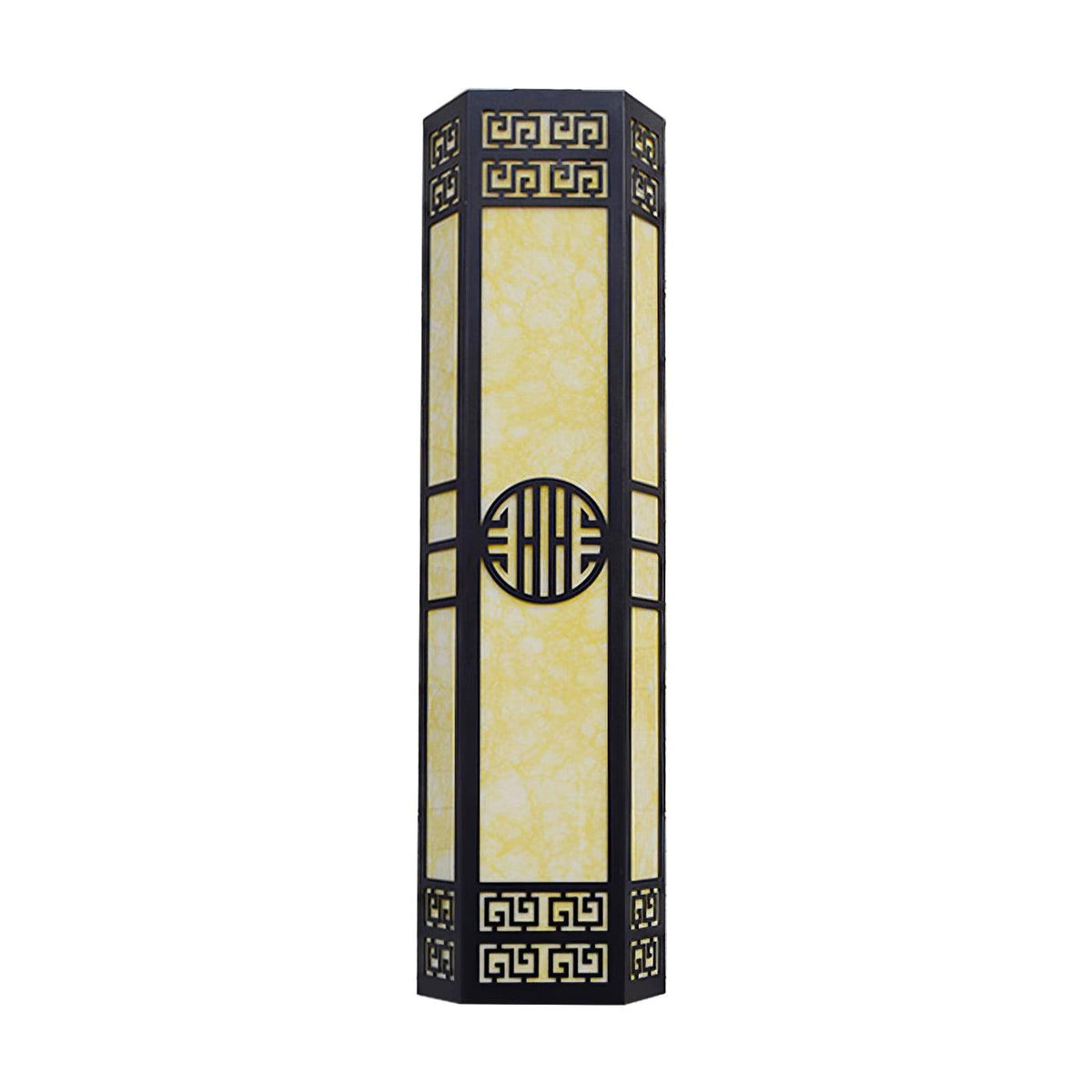 Applique murale extérieure LED métal et plâtre albâtre – Stripe — détail du système de fixation