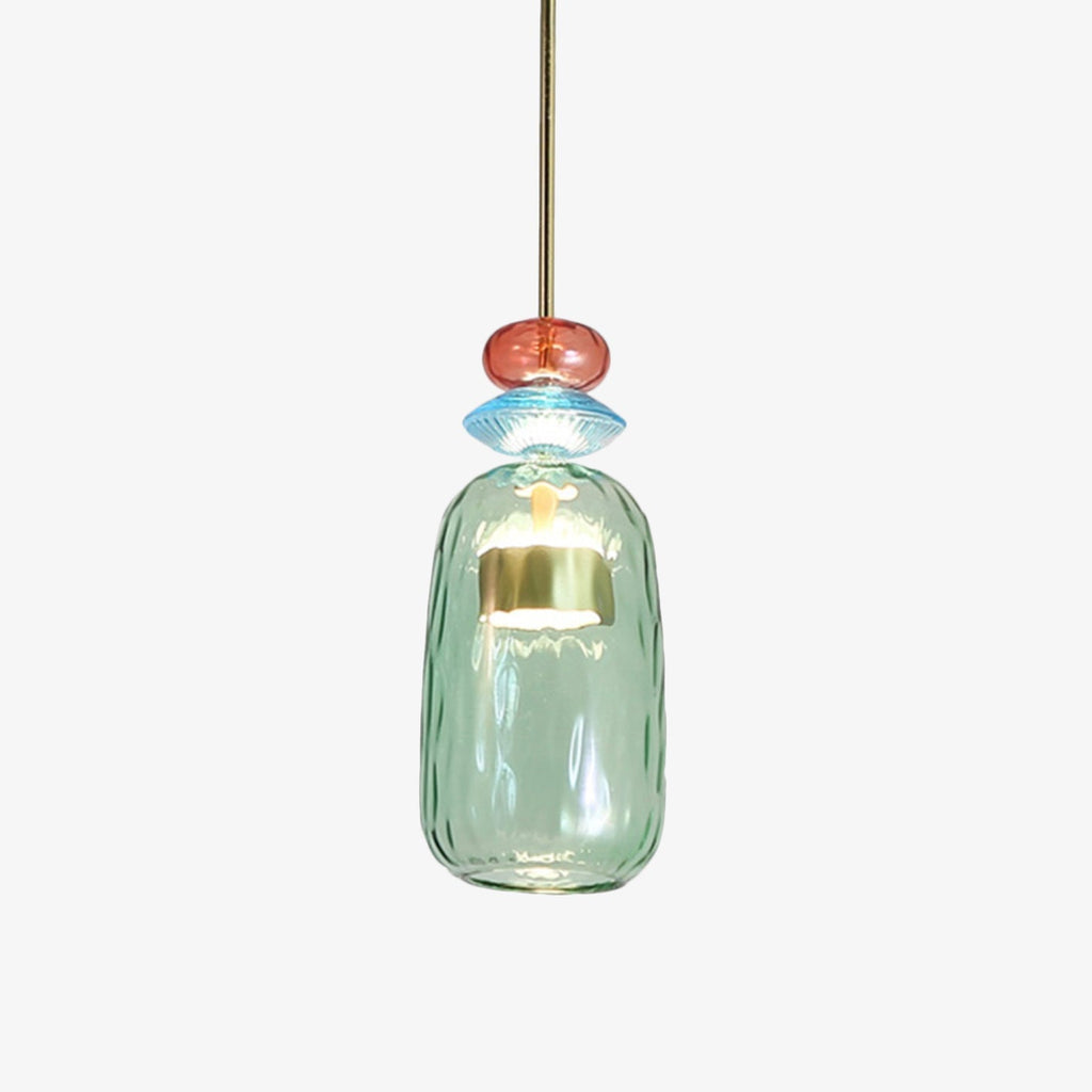 Suspension en verre teinté coloré style nordique – Illumy — détail du système de fixation