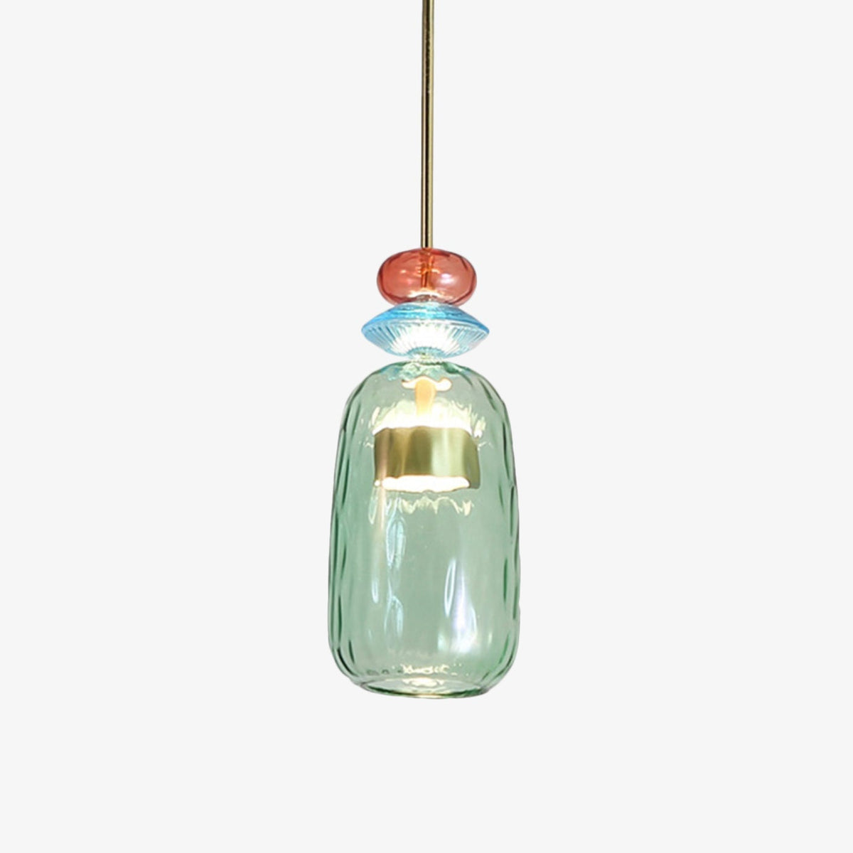 Suspension en verre teinté coloré style nordique – Illumy — détail du système de fixation