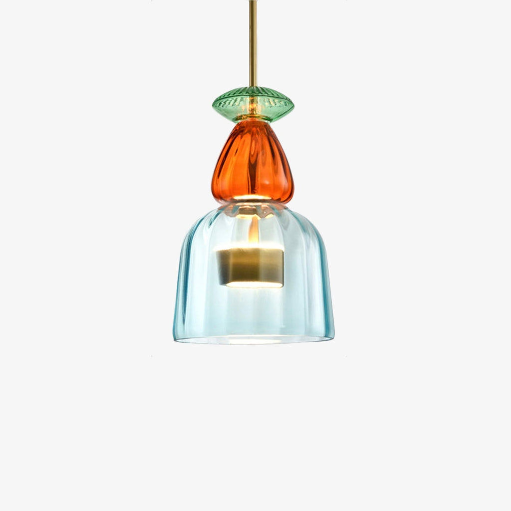 Suspension en verre teinté coloré style nordique – Illumy — mise en situation dans la pièce