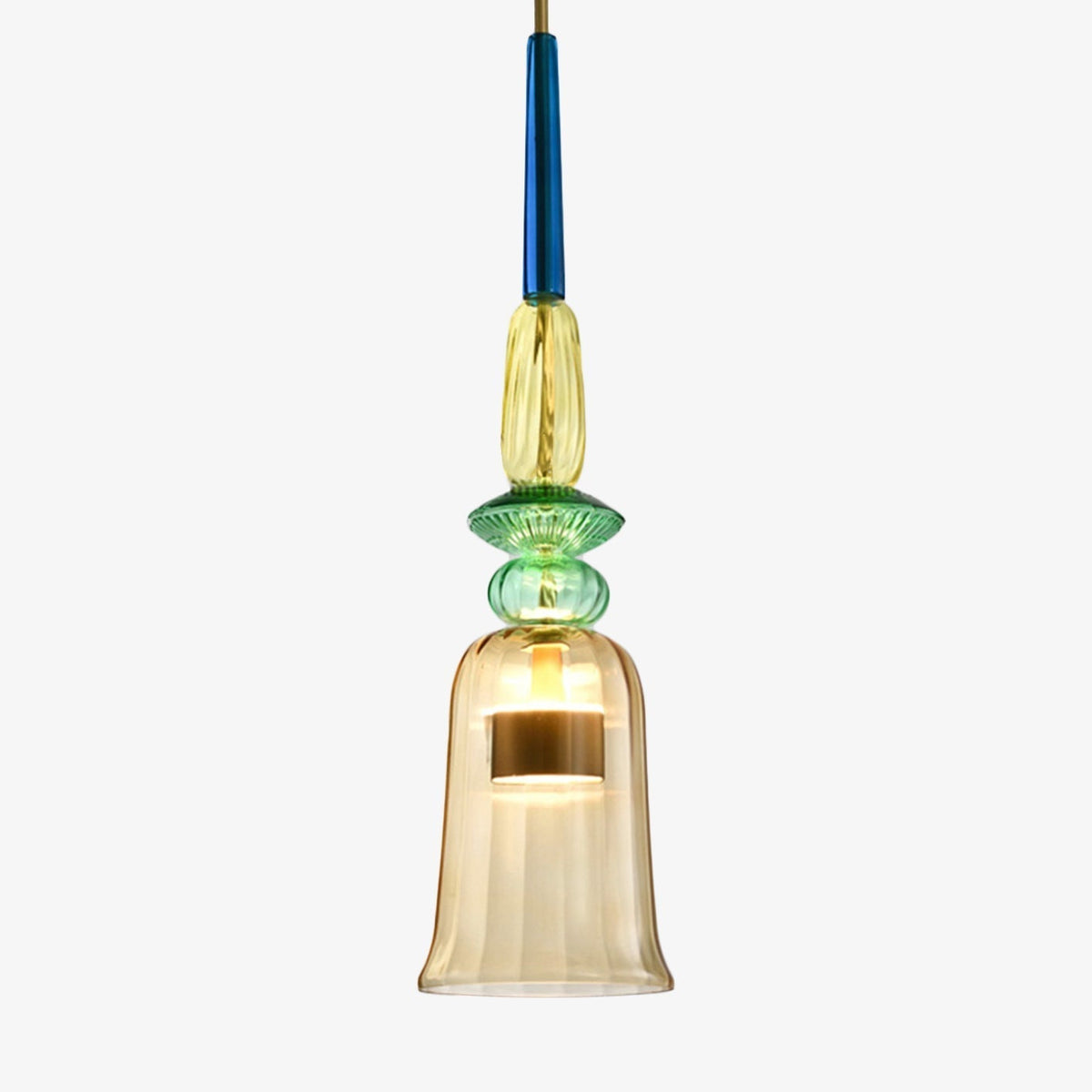 Suspension en verre teinté coloré style nordique – Illumy — détail de la matière