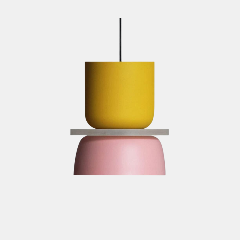 Suspension scandinave à accent bois, cordon réglable – macaron