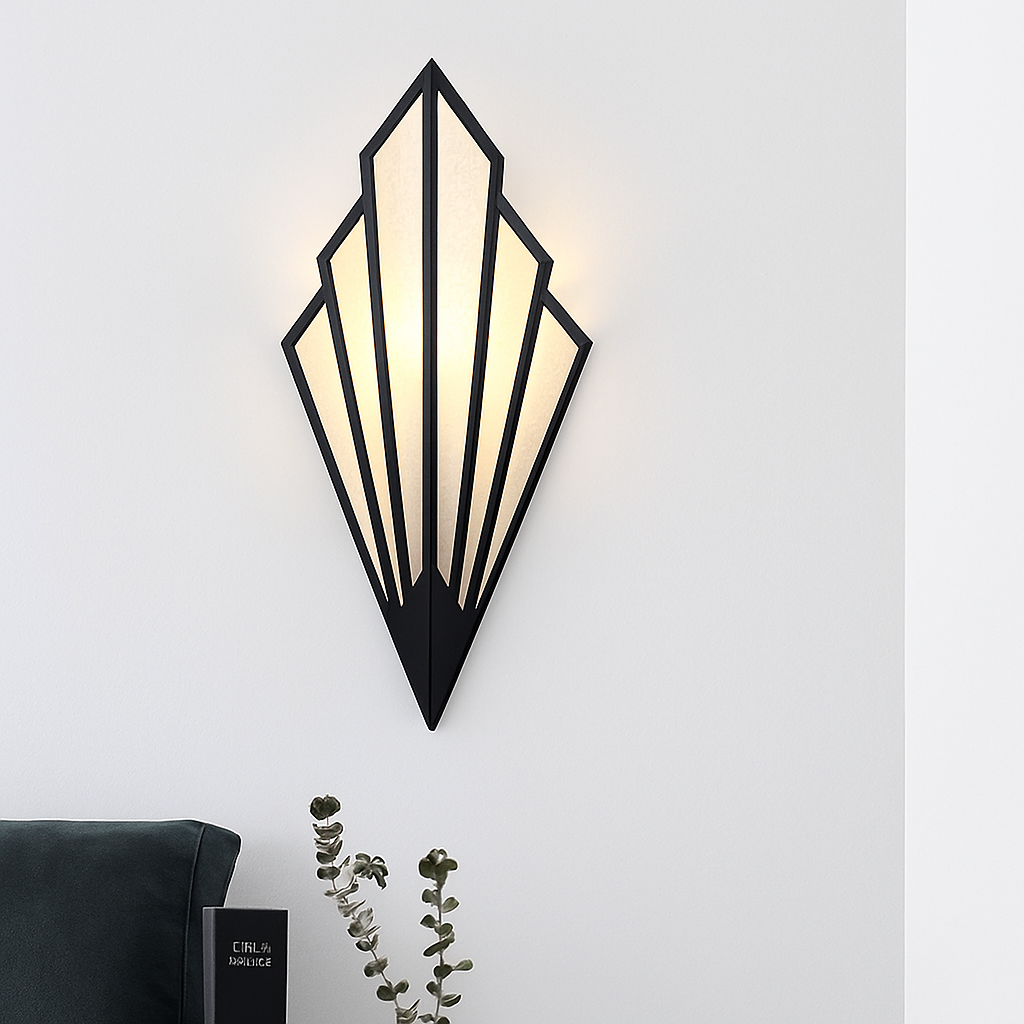 Applique murale triangulaire en fer laqué E14 – LED — vue de profil