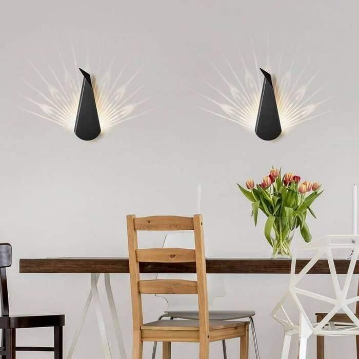 Applique murale LED 6 W en aluminium, 14 x 36 cm – LumiLuxe — allumé en situation