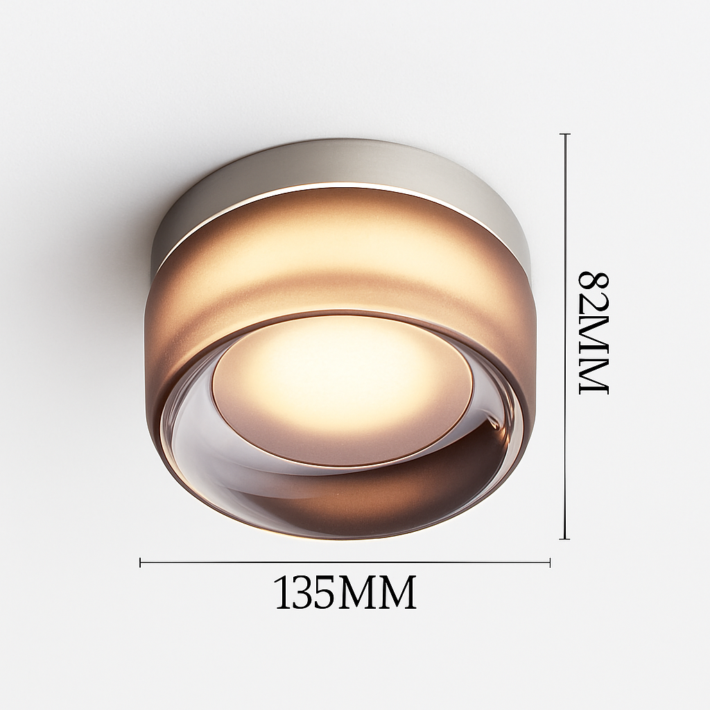 Applique murale ronde en verre dépoli et métal – LED — mise en situation dans la pièce