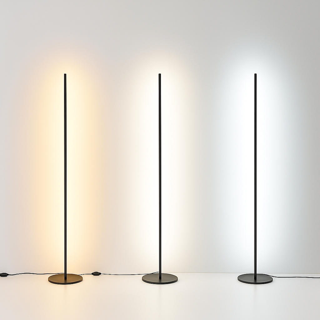 Lampadaire colonne LED 18 W dimmable en métal forgé — vue de face