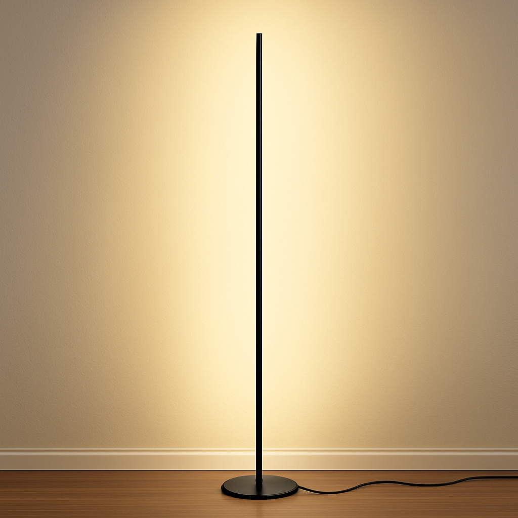 Lampadaire colonne LED 18 W dimmable en métal forgé — détail de la finition