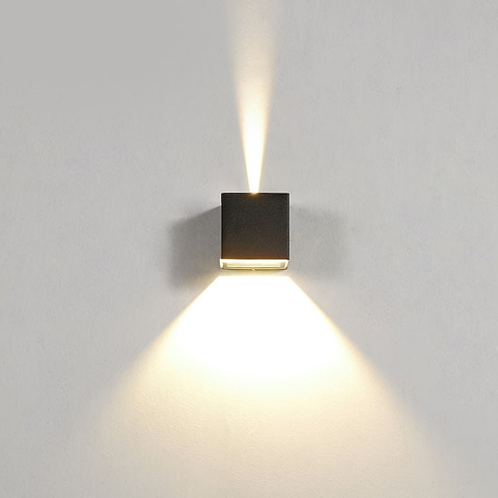 Applique murale extérieure LED cristal texturé aluminium IP65 — dimensions et cotes