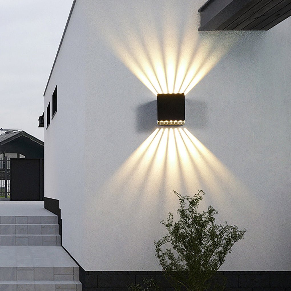 Applique murale extérieure LED cristal texturé aluminium IP65 — détail de la finition