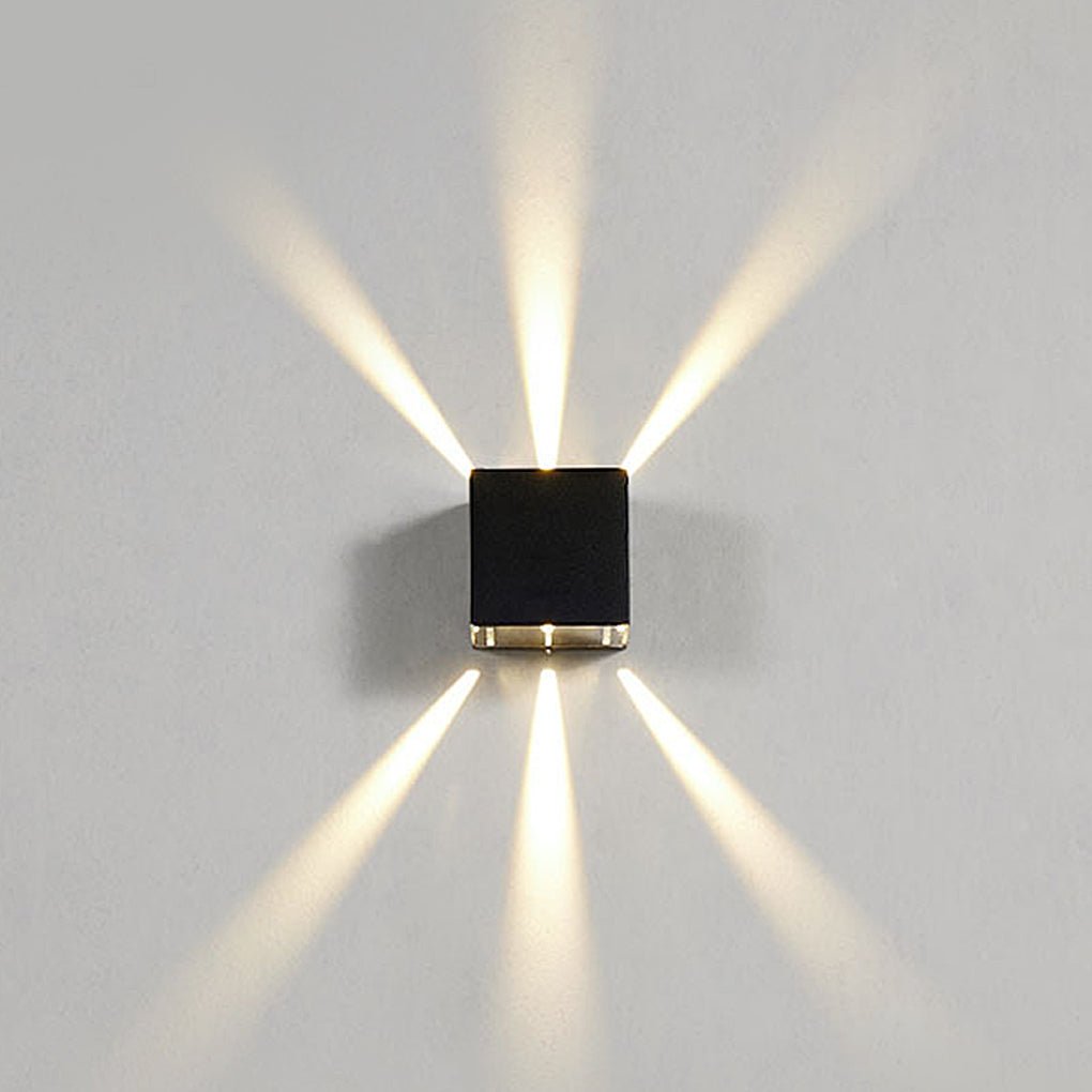 Applique murale extérieure LED cristal texturé aluminium IP65 — vue de dessous