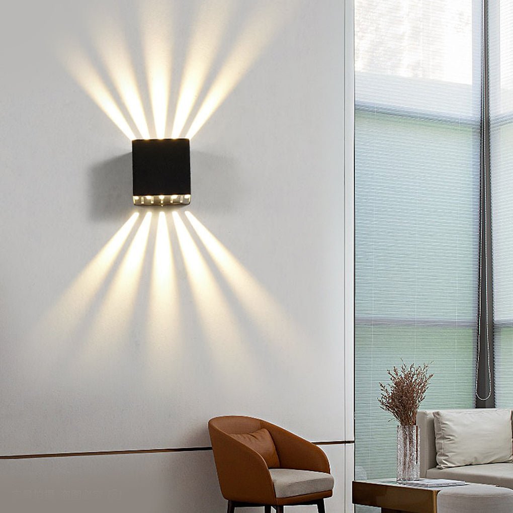 Applique murale extérieure LED cristal texturé aluminium IP65 — vue de face