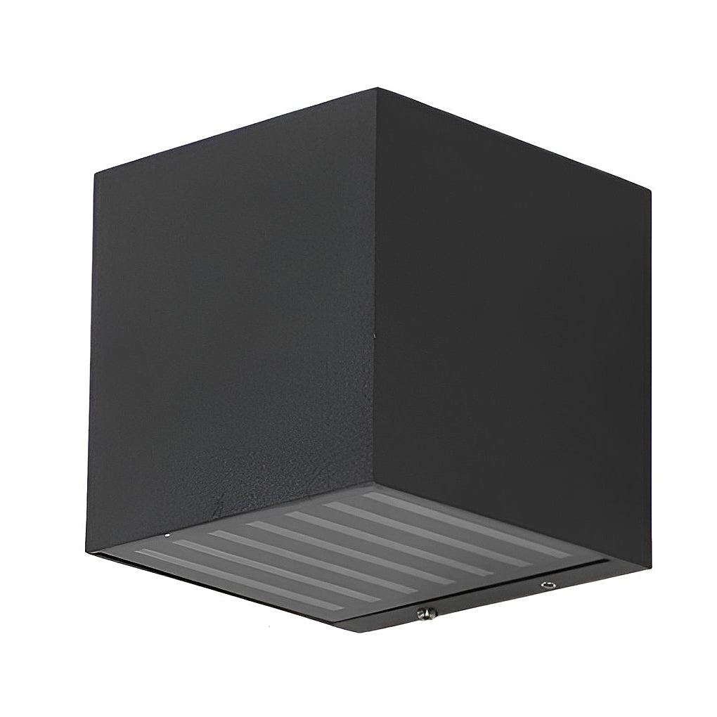 Applique murale extérieure LED cristal texturé aluminium IP65 — vue de face (2)