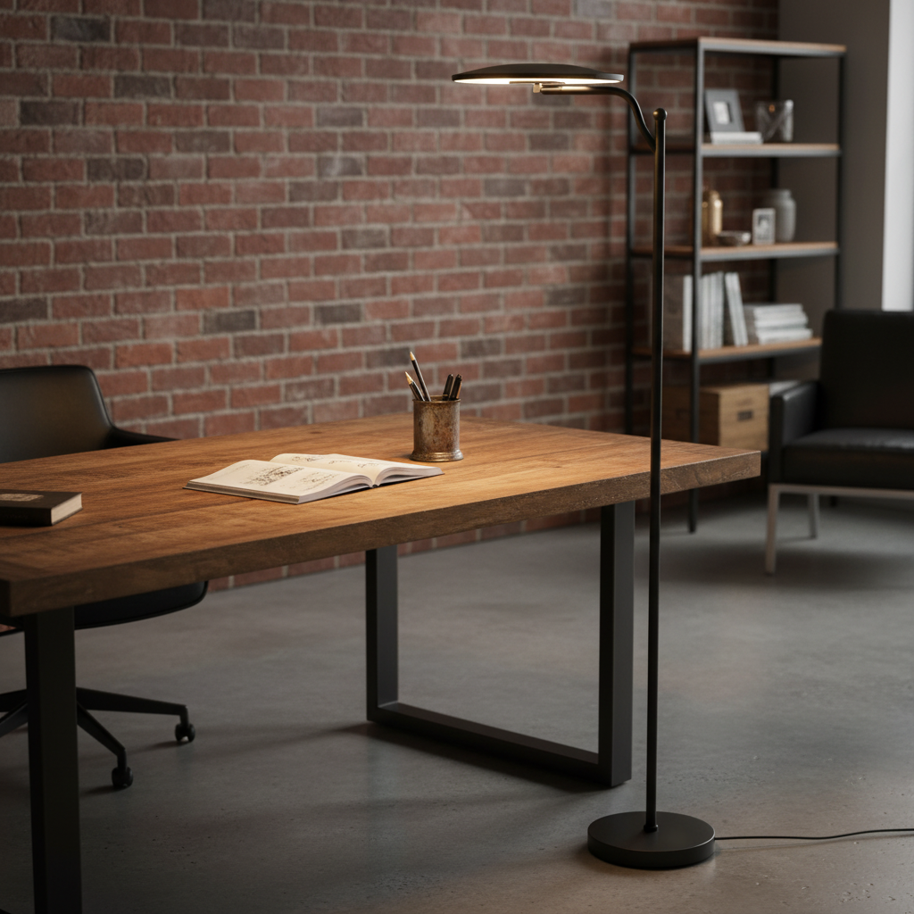 Lampadaire LED dimmable 3000 lm télécommandé 183 cm – Aeron — détail du système de fixation