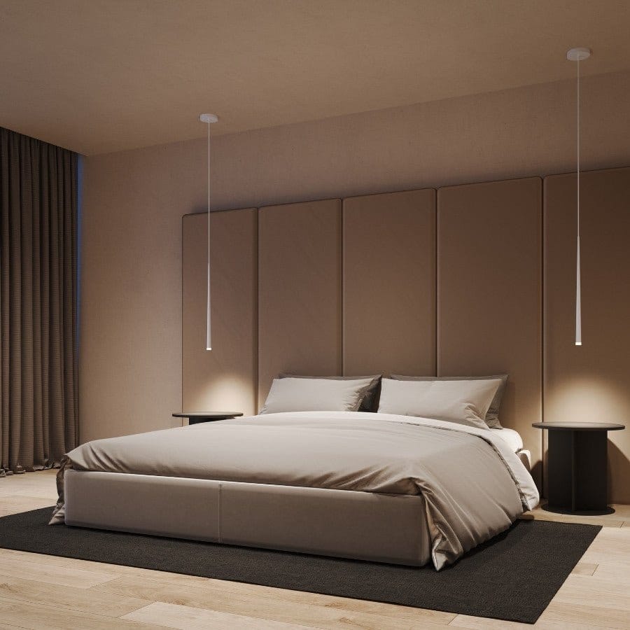 Suspension goutte LED 3,5 W en aluminium et verre – Hades — détail du système de fixation