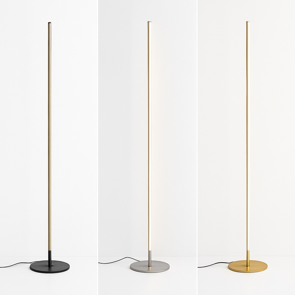 Lampadaire LED minimaliste en métal noir mat – Lucien — détail de la finition