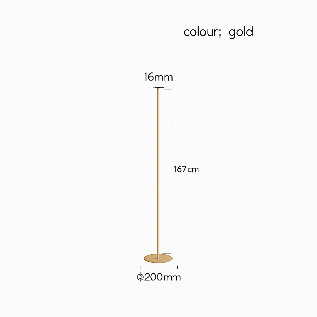 Lampadaire LED minimaliste en métal noir mat – Lucien — vue de dessous