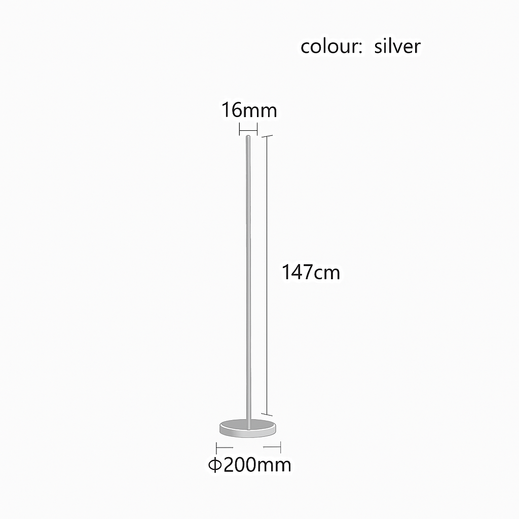 Lampadaire LED minimaliste en métal noir mat – Lucien — détail du système de fixation