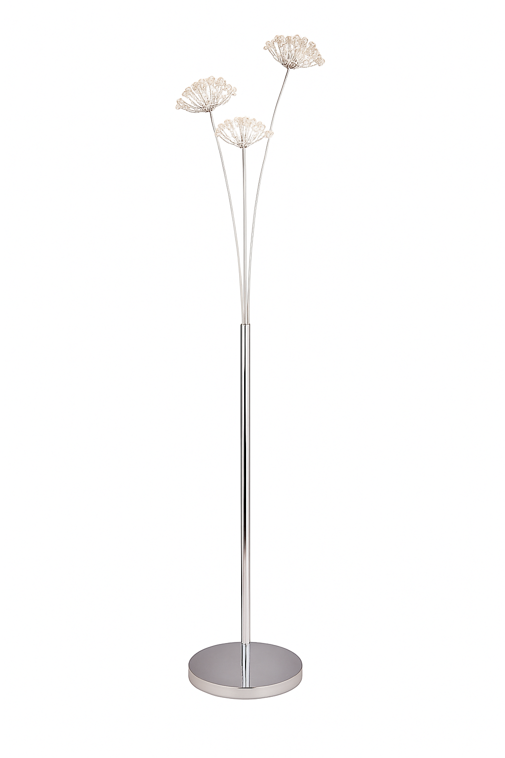 Lampadaire LED en cristal forme fleurs – 3 à 5 bras, 158 à 175 cm