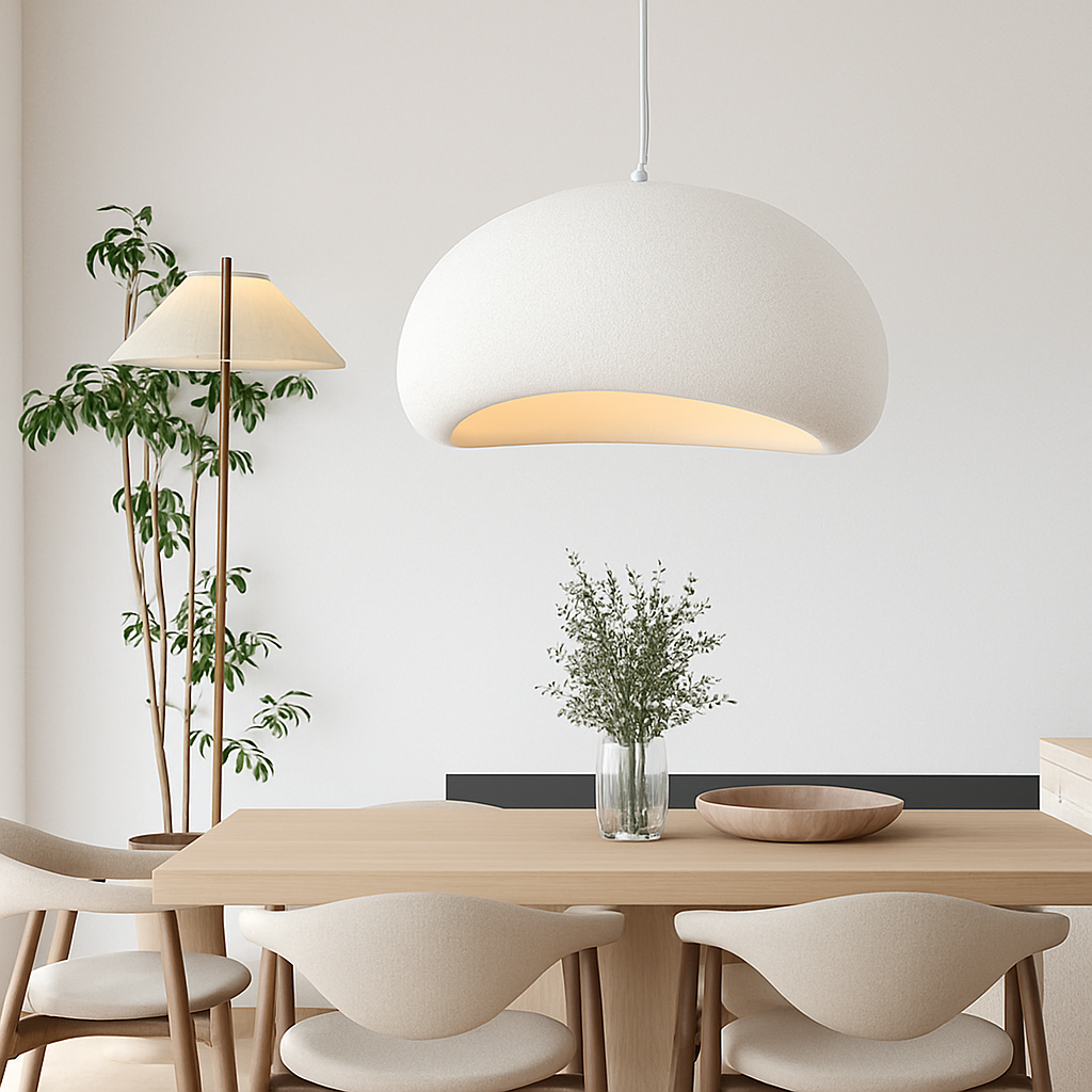 Lustre suspendu wabi-sabi à culot E27 – ampoules incluses — vue de face