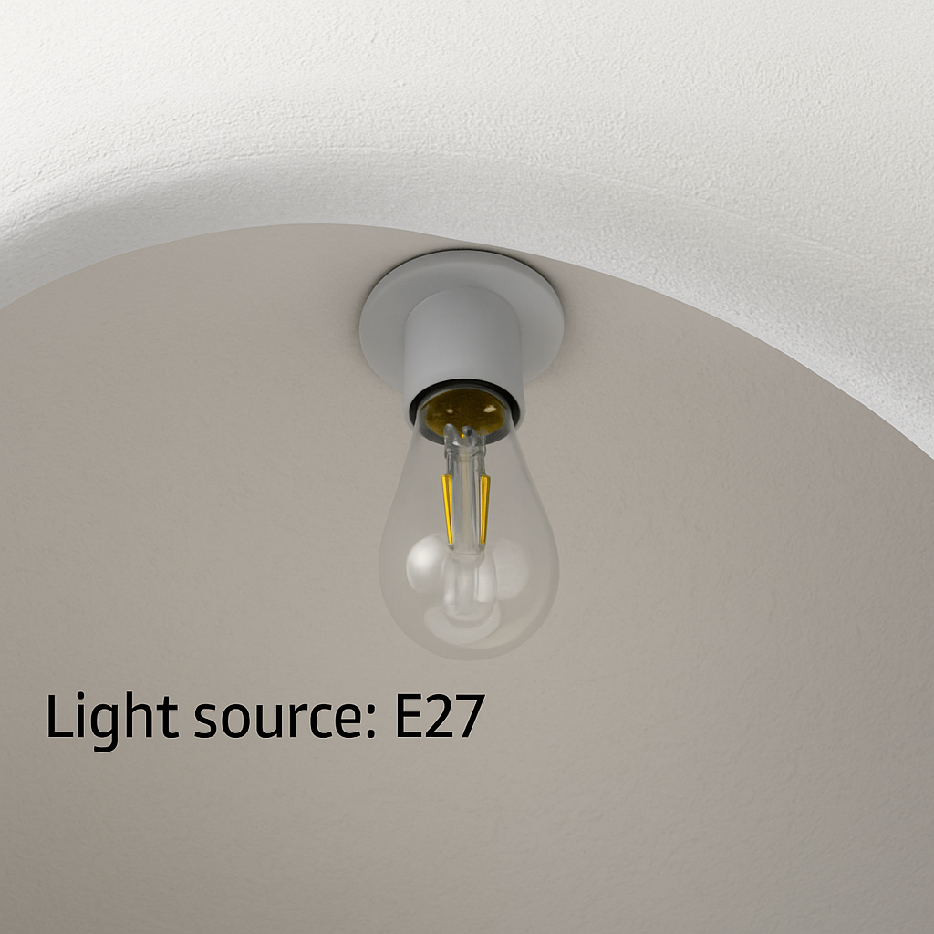 Lustre suspendu wabi-sabi à culot E27 – ampoules incluses — détail du système de fixation