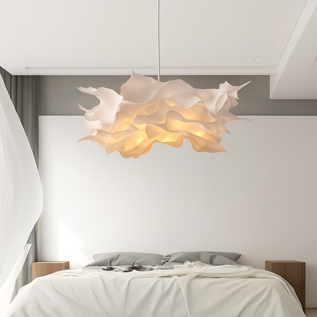 Lustre en papier blanc forme florale – suspension E27