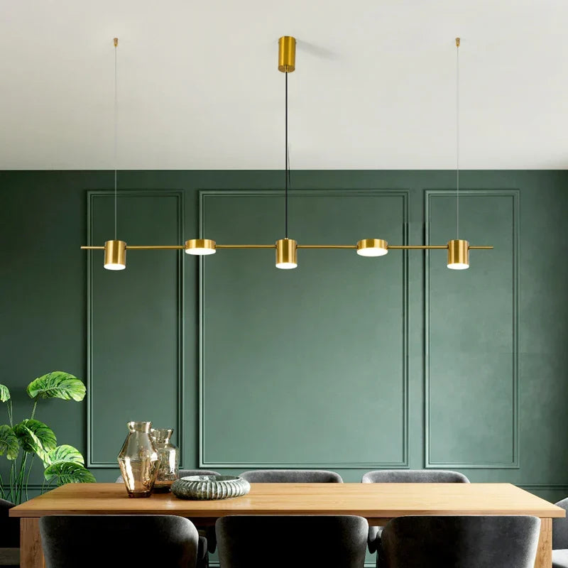 Suspension linéaire LED 3 à 6 spots métal doré ou noir – Aurion