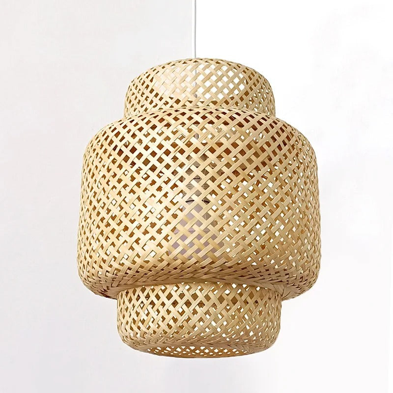 Suspension en bambou tressé à la main 30 cm – Aurélia — dimensions et cotes