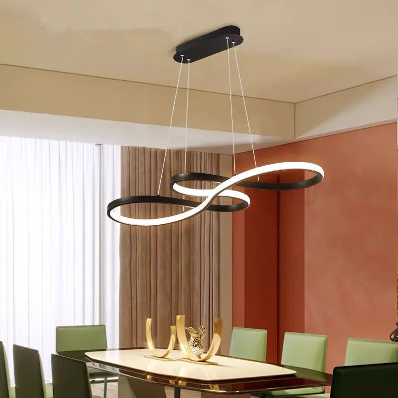 Lustre LED torsadé en aluminium 120 cm dimmable – Armonys — vue de profil