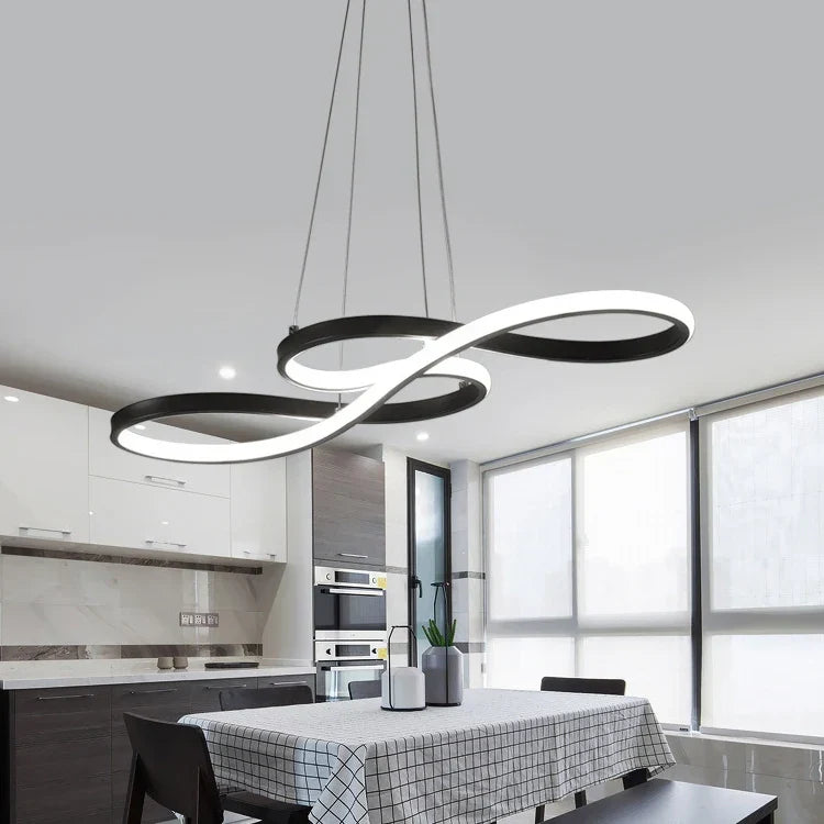 Lustre LED torsadé en aluminium 120 cm dimmable – Armonys — vue de trois quarts