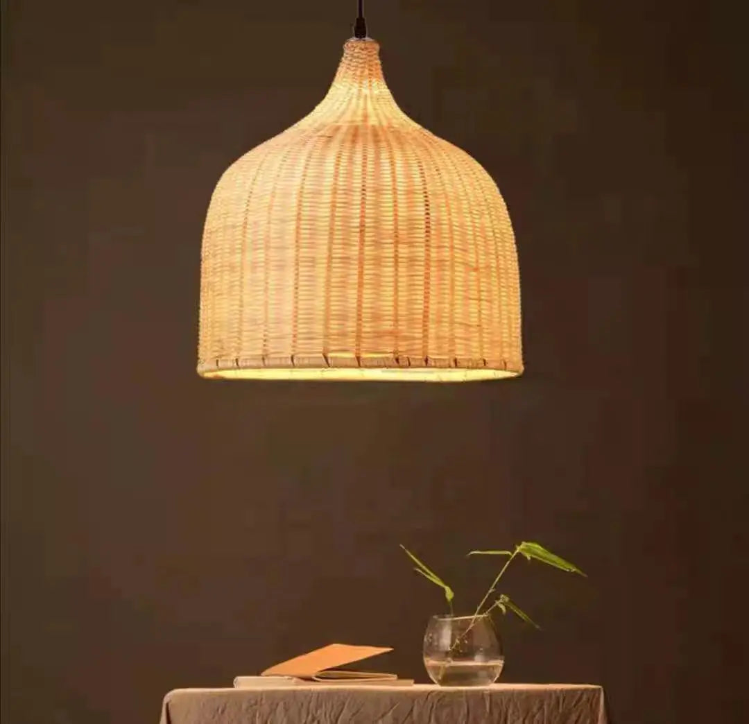 Suspension en bambou tressé d'inspiration japonaise – Kaori — vue de profil